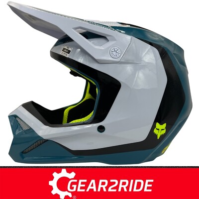 Fox BOYS V1 MX Helm - Fox YOUTH MIPS V1 Nitro Teal Motocross Helm - Größe YS