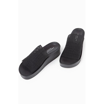 Free People Equitare IRIA Net Black Slide Sandal Size 40 US 9.5