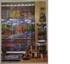 Creative Bath Mountain Valley Rustic Lodge Shower Curtain 70" x 72" NEW