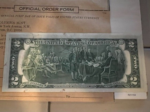 US Two Dollar Bill Stamped and Postmarked April 13, 1976 San Diego, California - Picture 2 of 6