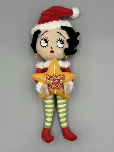Betty Boop Peace on Earth mit Nikolausmütze 16 Zoll Stofftier Puppe Weihnachten Plüsch
