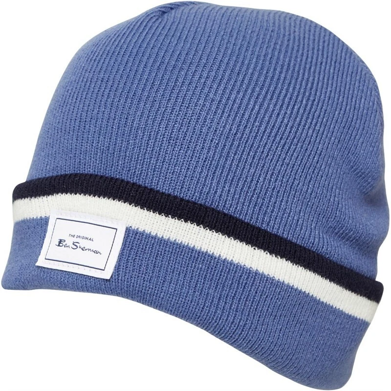 mens navy blue beanie hat