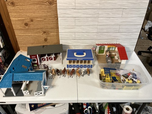 Breyer Farms & Mini Horse & Rider Farm Huge Lot Vet Stable Accessories