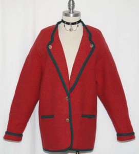 red boiled wool jacket