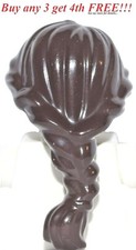    Lego Minifig DARK BROWN Hair Female Girl Ponytail Princess Tamina long Braided