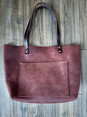 Portland Leather Goods MERLOT Large Classic Tote Bag Purse