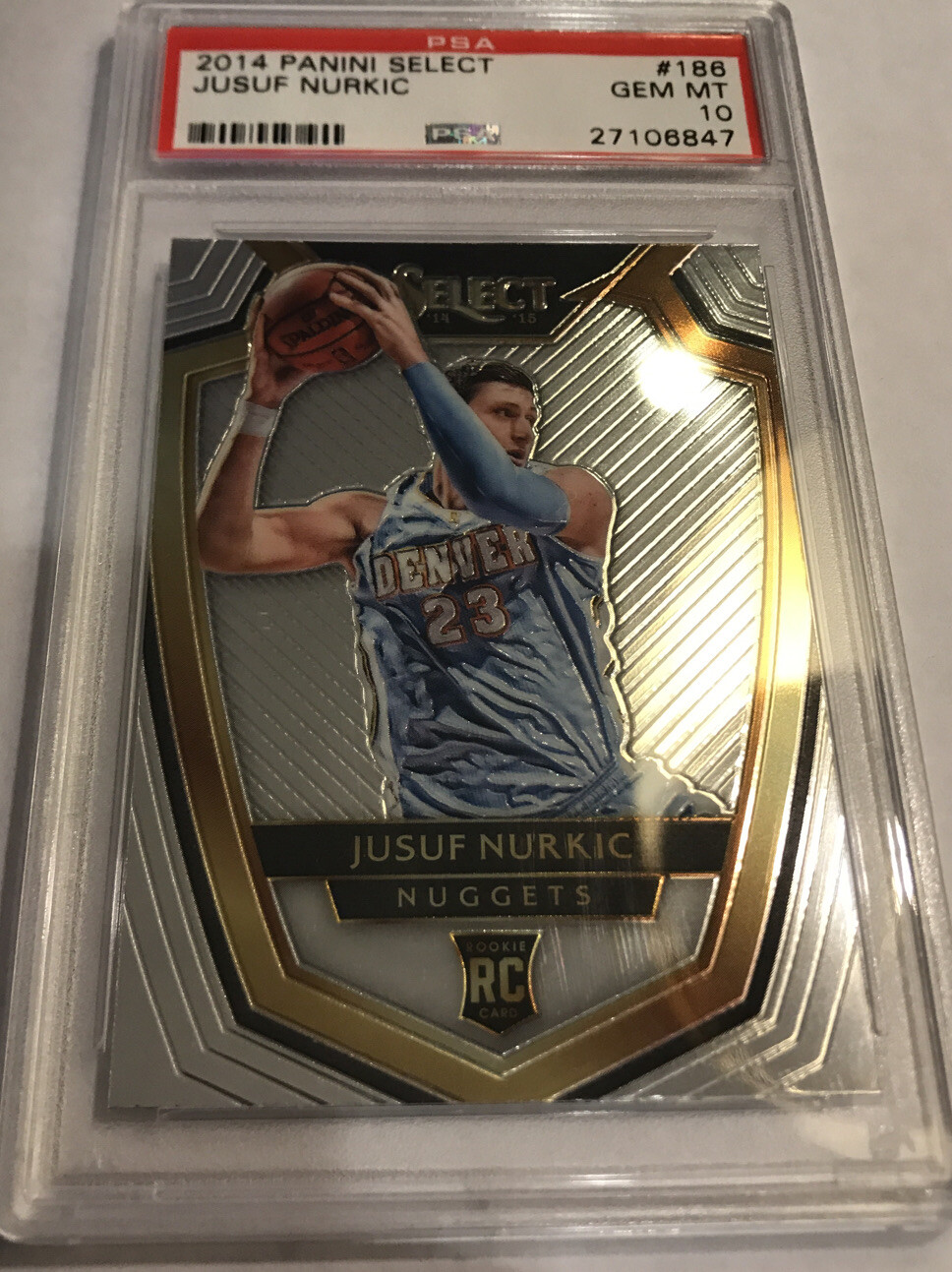 Jusuf Nurkic 2014-15 Select basketball rookie card RC #186 PSA 10 low pop GEM MT