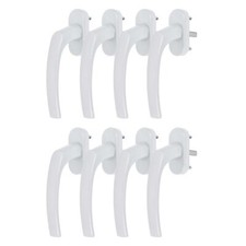 8 x Alu Fenstergriff in Weiß RAL 9016 - Stiftlänge 35mm