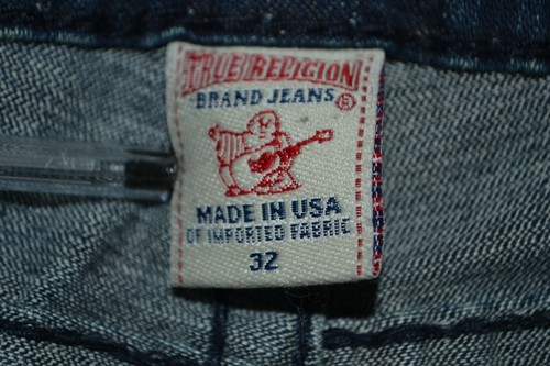 True Religion Men's Billy Super T Thick Stitch U Blue Denim Jeans Sz 32x31 - Picture 9 of 12