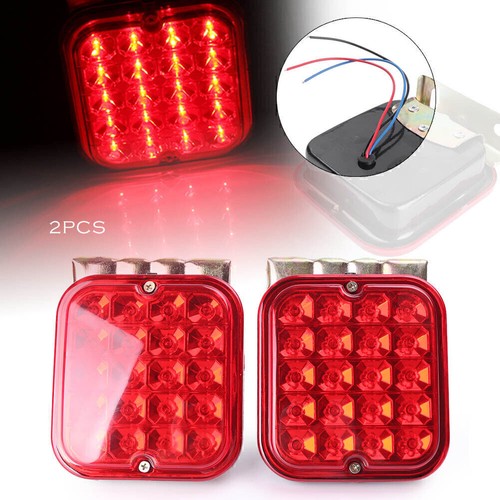 20 LED Tail Brake Turn Signal Lights Trailer Kit Utility RV Boat Truck Red Auto - Picture 4 of 12