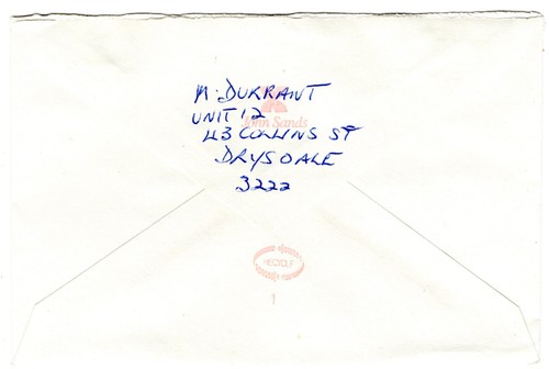 1993 Dec 3rd. Cover. Drysdale to Box Hill North. - Picture 2 of 2