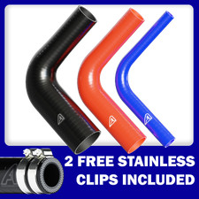 90 Degree Elbow Reducing Silicone Hose Pipe Tube & FREE STAINLESS HOSE CLIPS