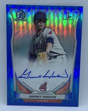 2014 Bowman Chrome Grant Hockin Indians 1st Prospect Blue Auto 66/150