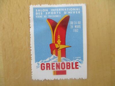 (2121) Reklamemarke Salon des Sport D´Hiver Grenoble 1962