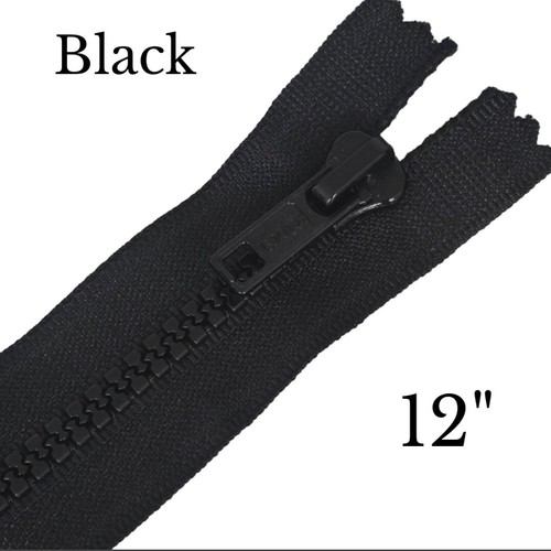 Quality Plastic Closed End No.5 Zips, 6", 7", 8", 10", 12" PACK OF 2 ZIPS - Picture 11 of 25