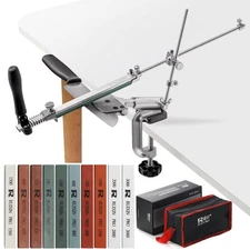 Professional Fixed Angle Knife Sharpener Kit with Whetstones Sharpening System