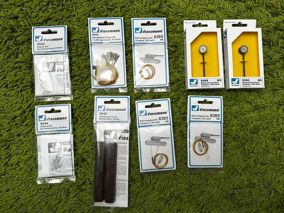 Viessmann H0 Zubehör Set – Lampen, Bahnhofsuhr, LED & Masten – Neu & OVP
