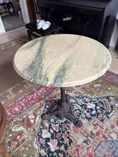 Original franz. BistroTisch mit wunderschöner, geschliffener Marmorplatte