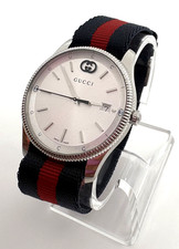 Gucci G-Timeless Silver Dial Blue/Red Nylon strap Quartz Unisex Watch YA1264237
