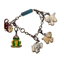 Webkinz Charm Bracelet with Monkey, Frog, Pig, Dog and Elephant Charms