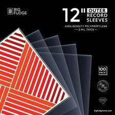 Big Fudge BFOS12X100US 12 Inch Vinyl LP Record Outer Sleeves 100 Pack Crystal C