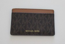 Michael Kors Business Card Case/Holder BROWN Signature EX/MINT