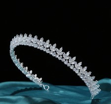 CZ Bridal Crown Women's Princess Wedding Tiara Birthday Party Hair Headpiece