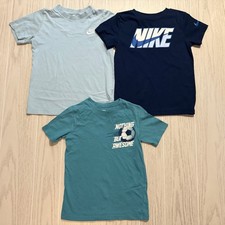 Nike Carter  s T Shirt Bundle Boys XS 5/6 Blue Graphic Soccer Tee 3pc Lot EUC