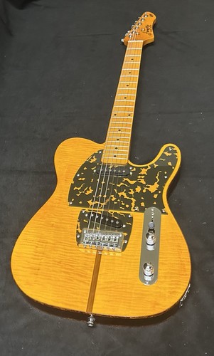Firefly Electric Guitar Mad Cat Tele Style Transparent Yellow Maple Fretboard - Picture 2 of 15