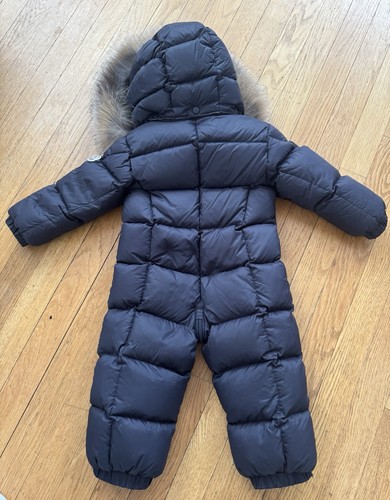 Schneeanzug Moncler 12-18M dunkelblau mit Fellkapuze - Bild 9 von 9