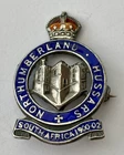 WW1 era Northumberland Hussars Silver Enamel sweetheart Badge brooch 35x23 mm