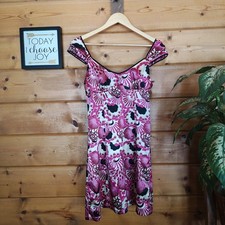 Guess Vintage Floral Abstract Satin Slip Dress Stretch Y2K Ruched Rhinestones 7