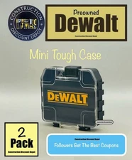 2 Genuine DeWalt Mini Tough Case - Bits Storage Organizer - Black