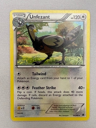 UNFEZANT 82/98 RARE EMERGING POWERS POKEMON MP