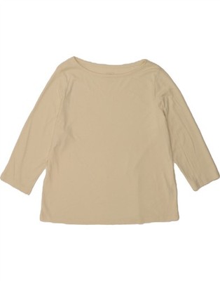 L.L.BEAN Damen Loose Fit Top 3/4 Arm UK 18 XL Beige Baumwolle PR06