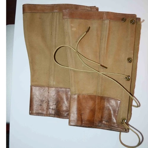 Old style canvas leg gaiters most likely military WW1 era
