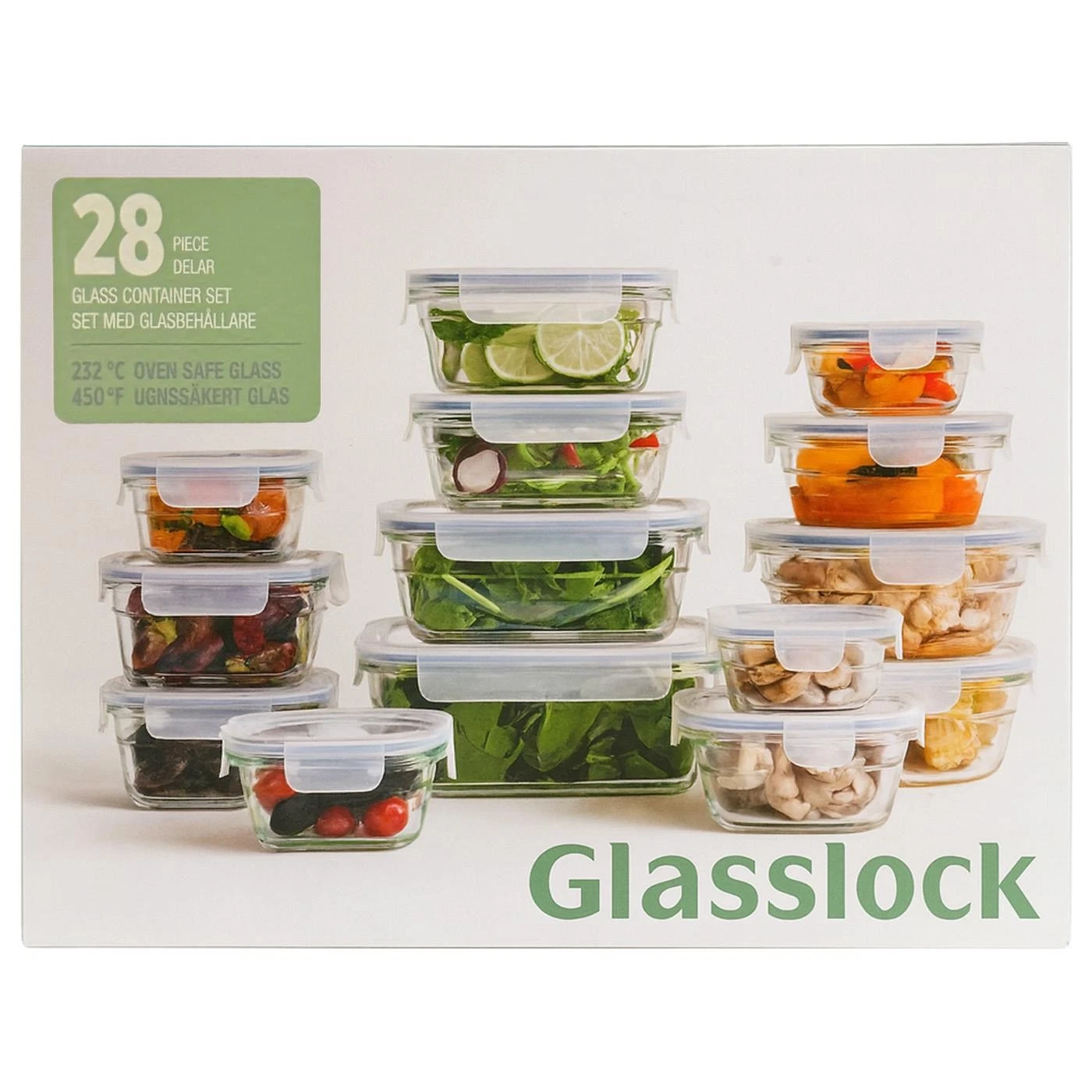 Glasslock Premium Food Storage Boxes Safe Tempered Glass + Lids Set Pack 28 Pcs
Opens in a new windo