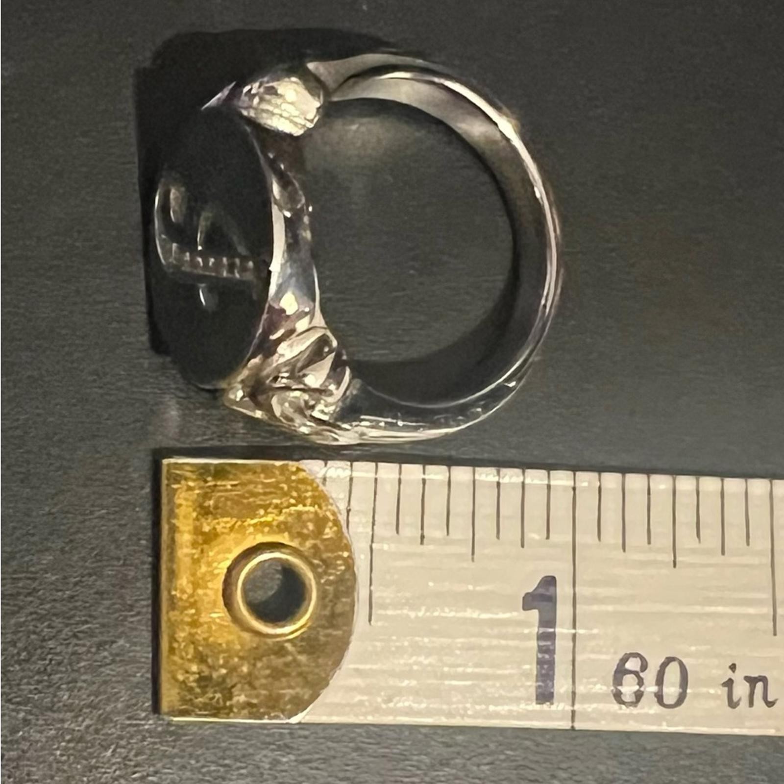 Rhinestone cursive “J” ring - image 5