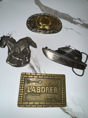 VTG LOT /1978 Baron Buckle & 1979 Bergamot Brass Works D210 Yacht & Horse &1more