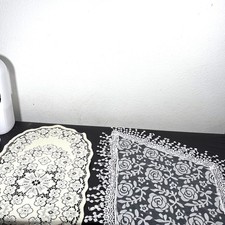 Vintage Lace Table Runner Doily Set Floral Oval Rectangular Accent