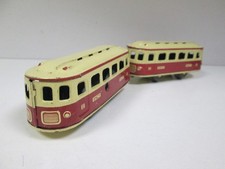 RARE JOUSTRA AUTORAIL Tole Lithographiée Beige et Rouge 1953 Ecart rail 28mm