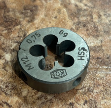 IKON Schneideisen M 12 x 0,75 - 6g HSS Gewindeschneider Industrie-Qualit&auml;t