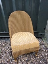Vintage Lloyd Loom Gold Lusty Armchair Nursing Bedroom Accent Chair Mid Century