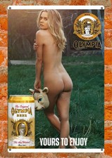Letrero de metal estilo vintage Alicia Silverstone Olympia cerveza 16x24 bar pub decoración