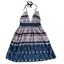 Band of Gypsies Bohemian Halter Mini Dress Multicolor S/M Boho Fairy Hippie