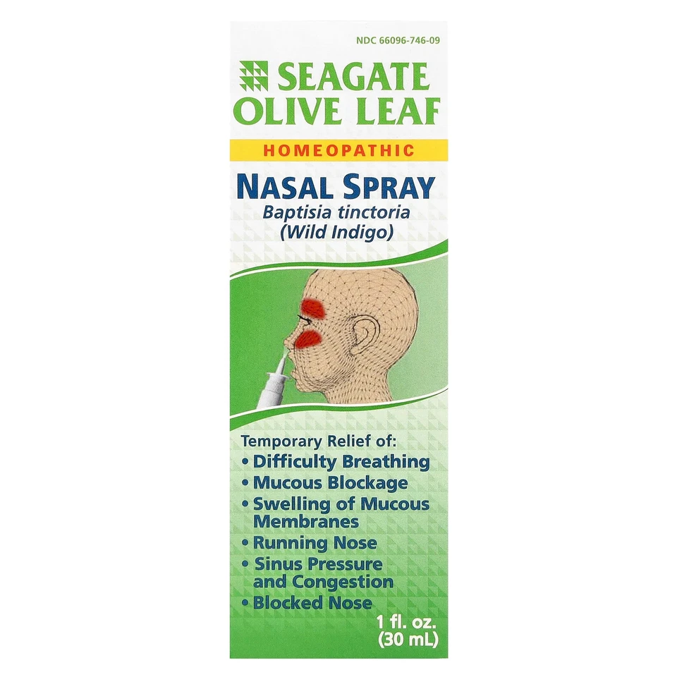 Spray nasal Seagate hoja de olivo 1 fl oz 30 ml totalmente natural, sin químicos Foto 2 de 3