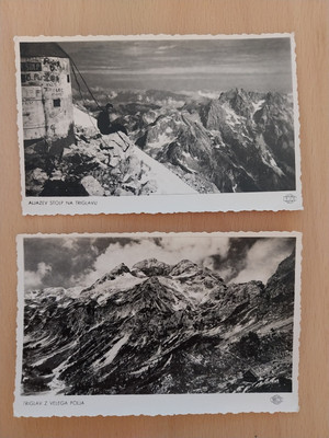 2 alte Postkarten von Mount Triglav, inkl. Aljaz Turm, Slowenien. T42