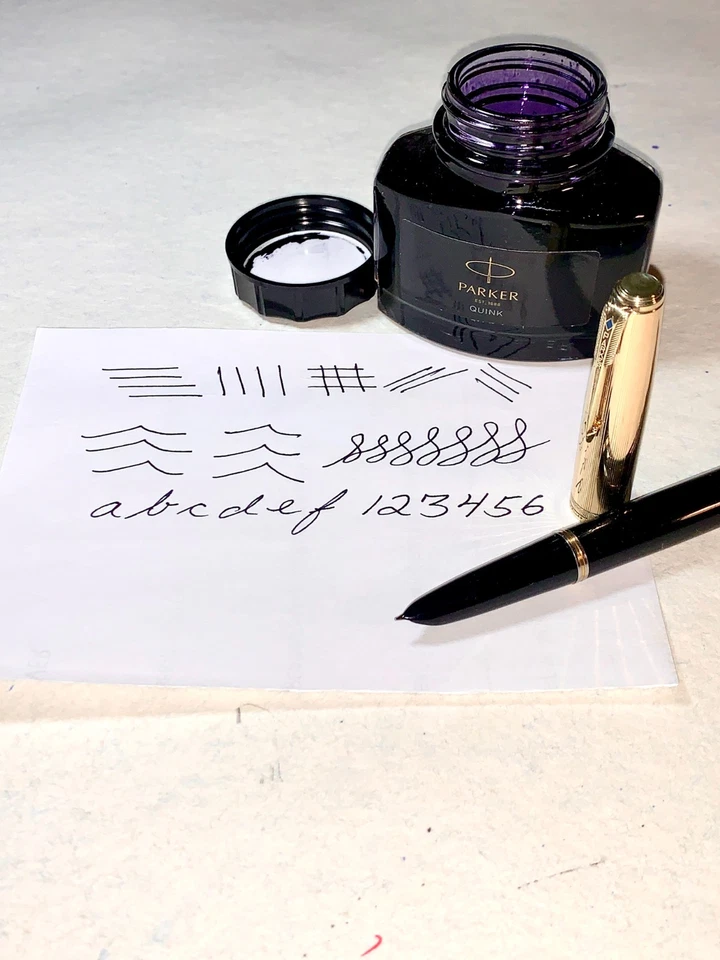 PLUMA ESTILOGRÁFICA PARKER 51 VAC 1948 DE COLECCIÓN 14 K ADORNO - DBL JEWEL DIAMANTE AZUL Foto 3 de 4