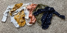 Lot Of 6 Carters Newborn Long Sleeve Bodysuits
