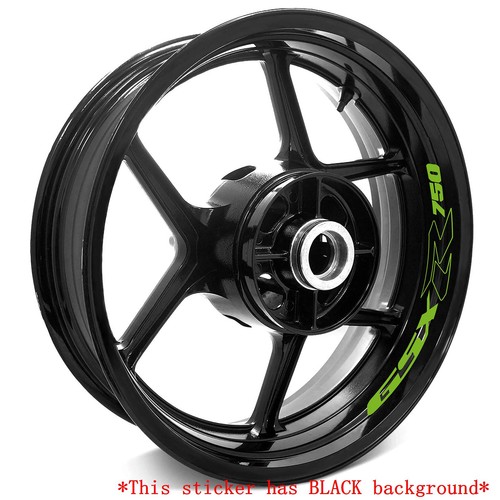 D-Green 17 inch Letter Stripe Rim Stickers For Suzuki GSXR 750 92-23 22 21 20 19 - Picture 11 of 14
